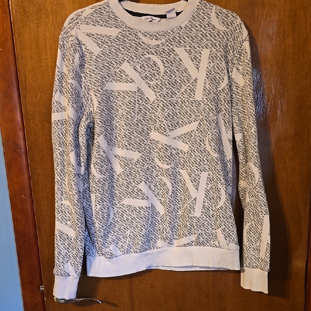 Men's Calvin Klien Size Small White and Black Sweatshirt NWOT
